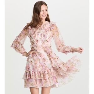 NWT Needle & Thread Darling Meadow Ruffle Mini Floral Dress Size 16